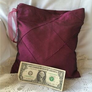 Bridal money bag or purse 11x12, sangria iridescent hand crafted